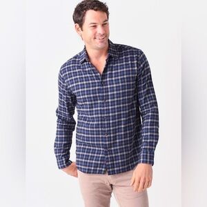 NWT FAHERTY Men's Stretch Featherweight Flannel Shirt Blue XS